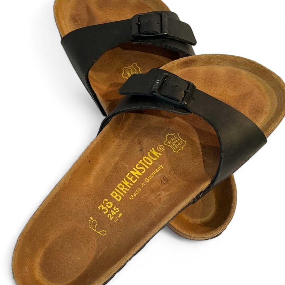 Birkenstock Single Strap Black Sandals, Size 38/Women's 7.5 Excellent Condition - Picture 5 of 9